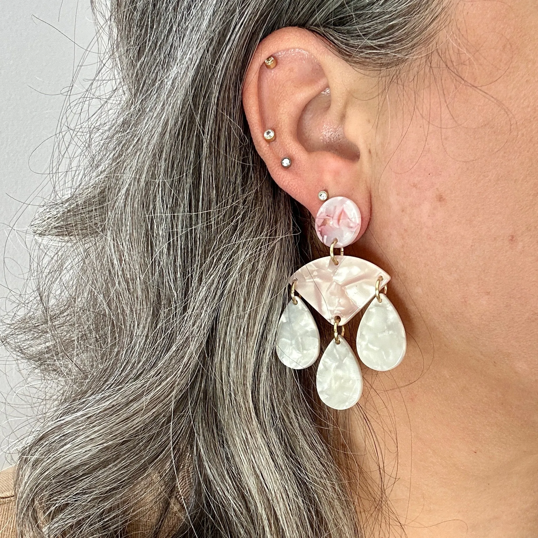 Chandelier Drop Earrings in Bare With Me