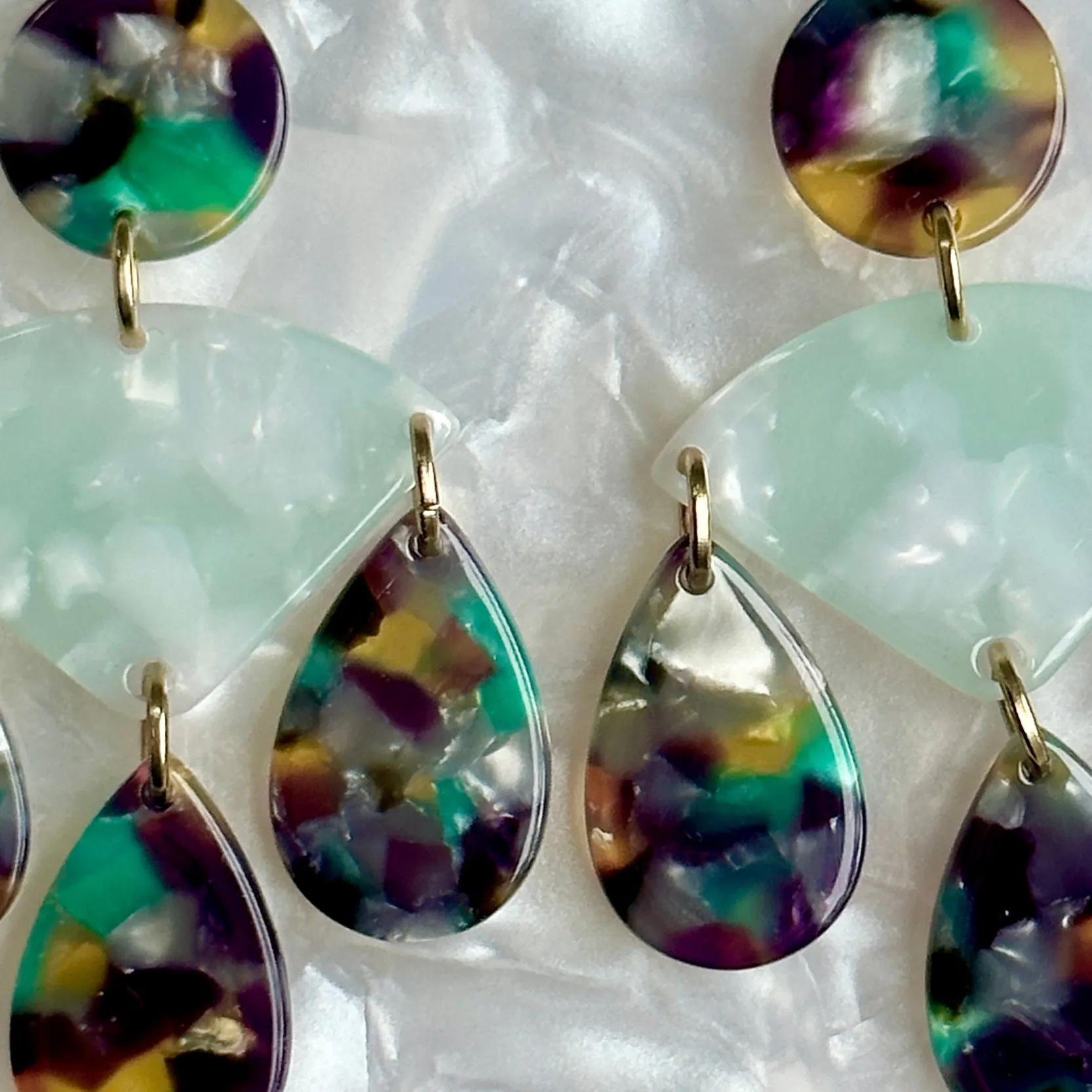 Chandelier Drop Earrings in Midnight Escape