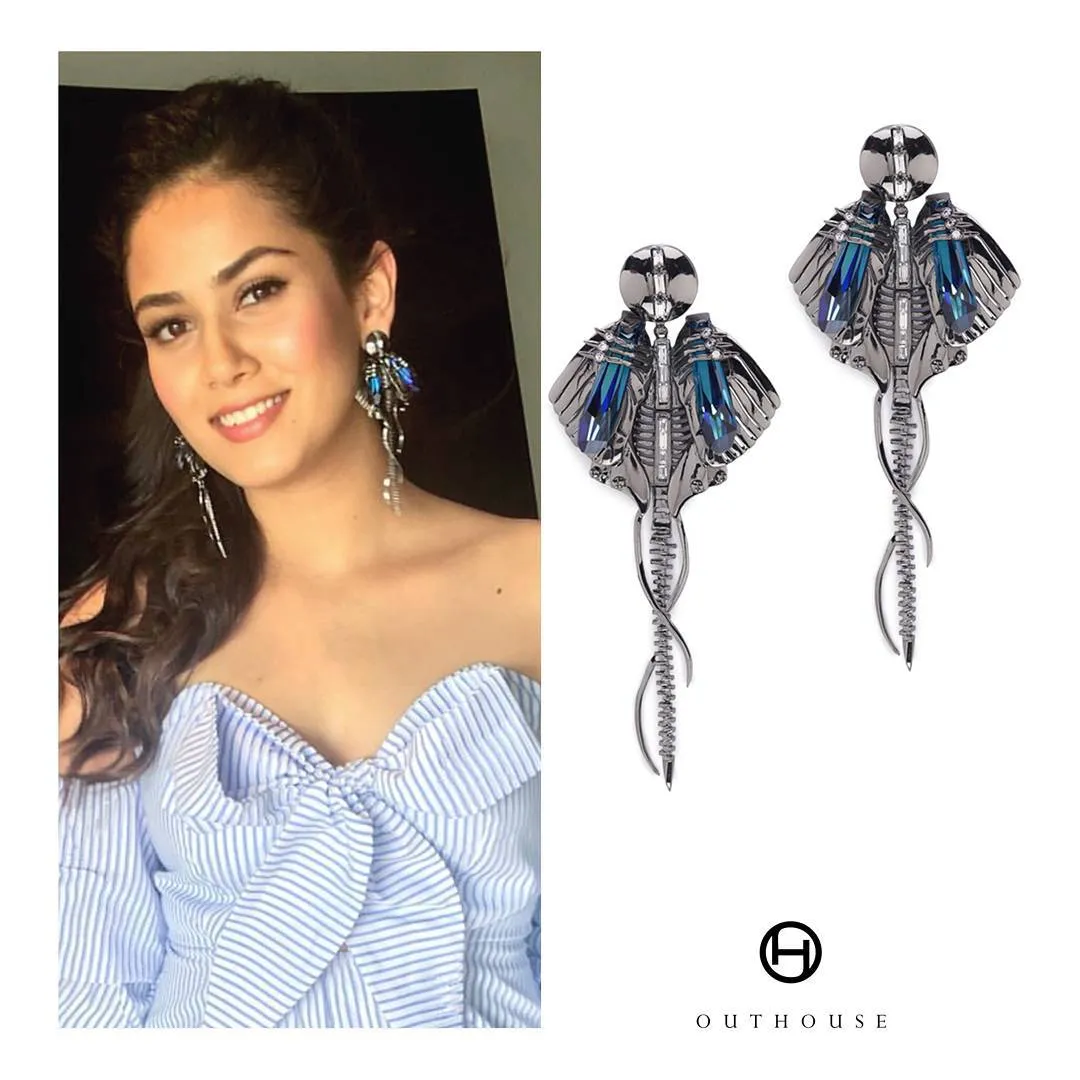 Chrysalis Gunmetal Long Earrings