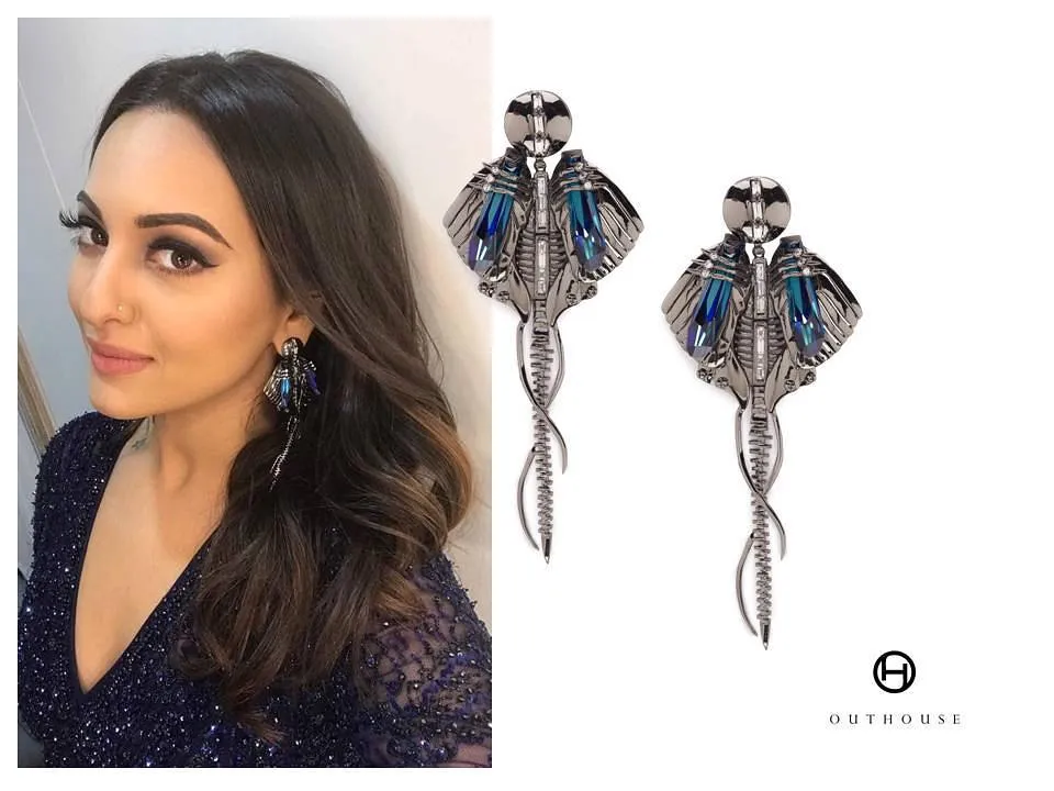 Chrysalis Gunmetal Long Earrings