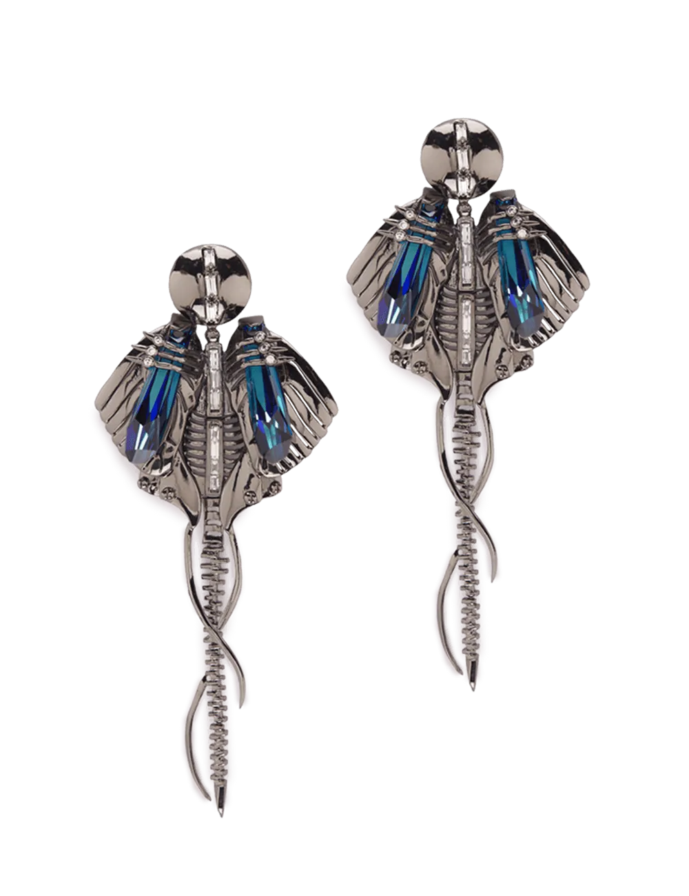 Chrysalis Gunmetal Long Earrings