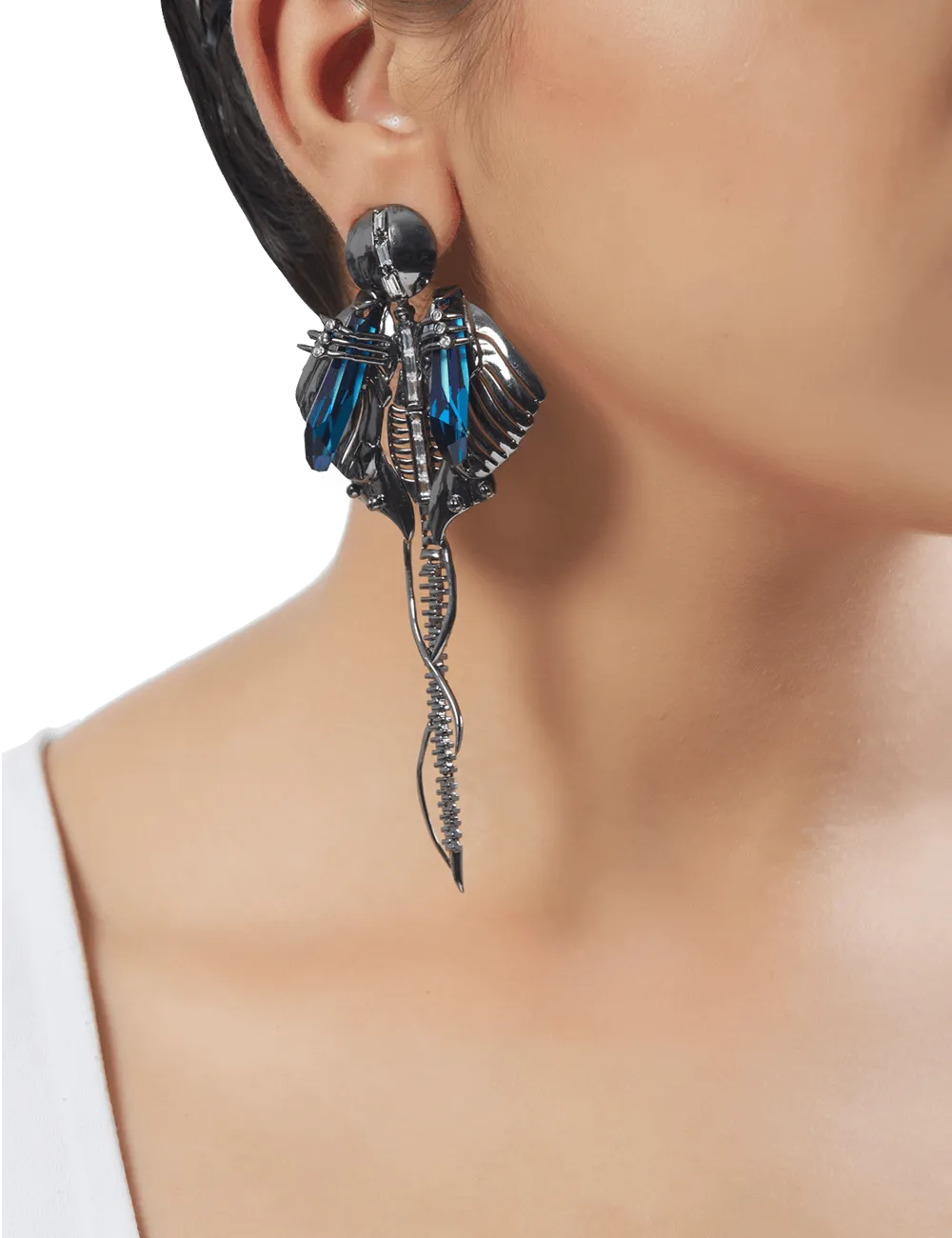 Chrysalis Gunmetal Long Earrings