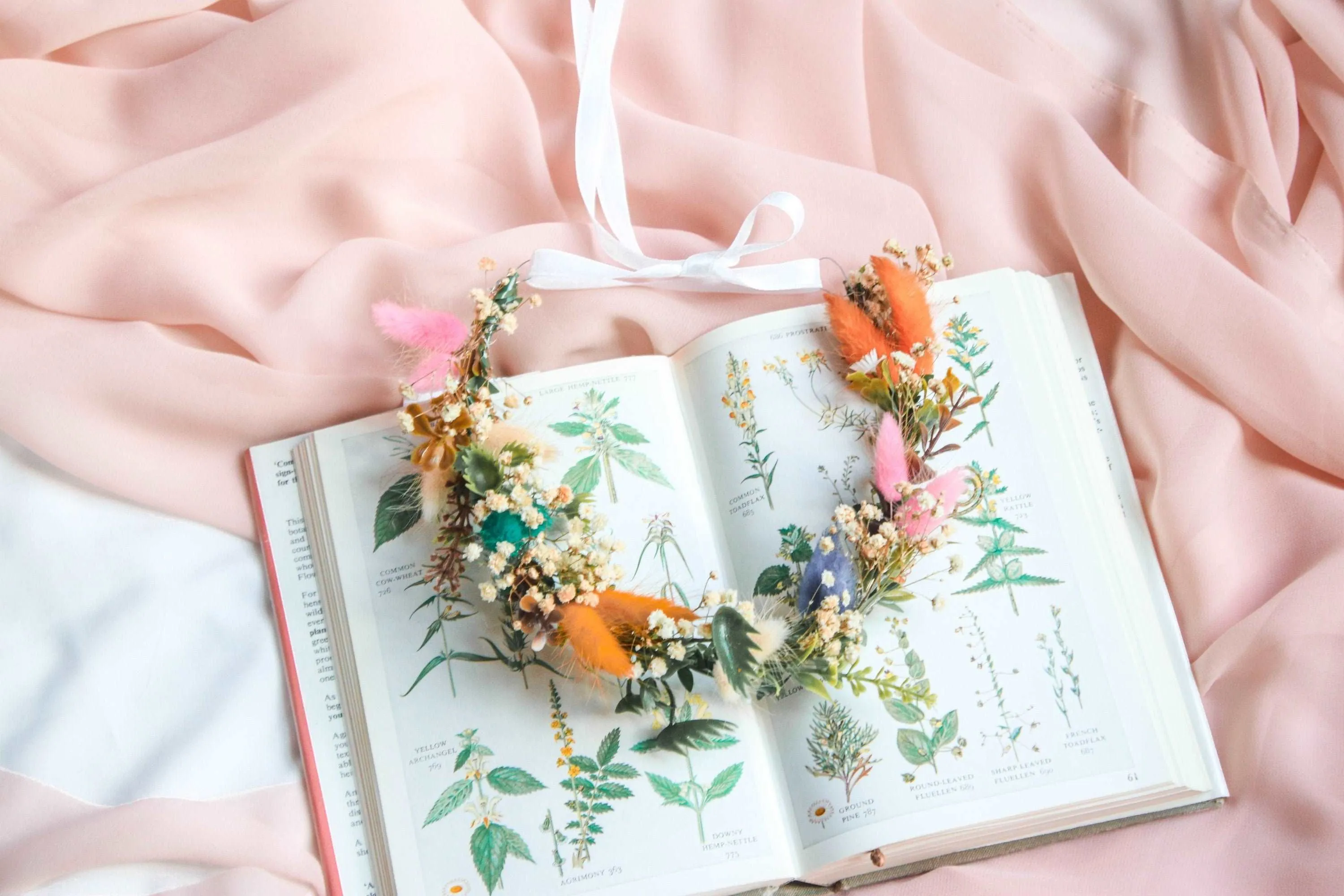 Colorful Bunny Tails Flower Girl Crown, Baby's Breath Baby Crown, baby shower gift, baby headband, birthday crown