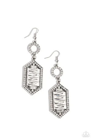 Combustible Craving - White Earrings - Paparazzi Accessories