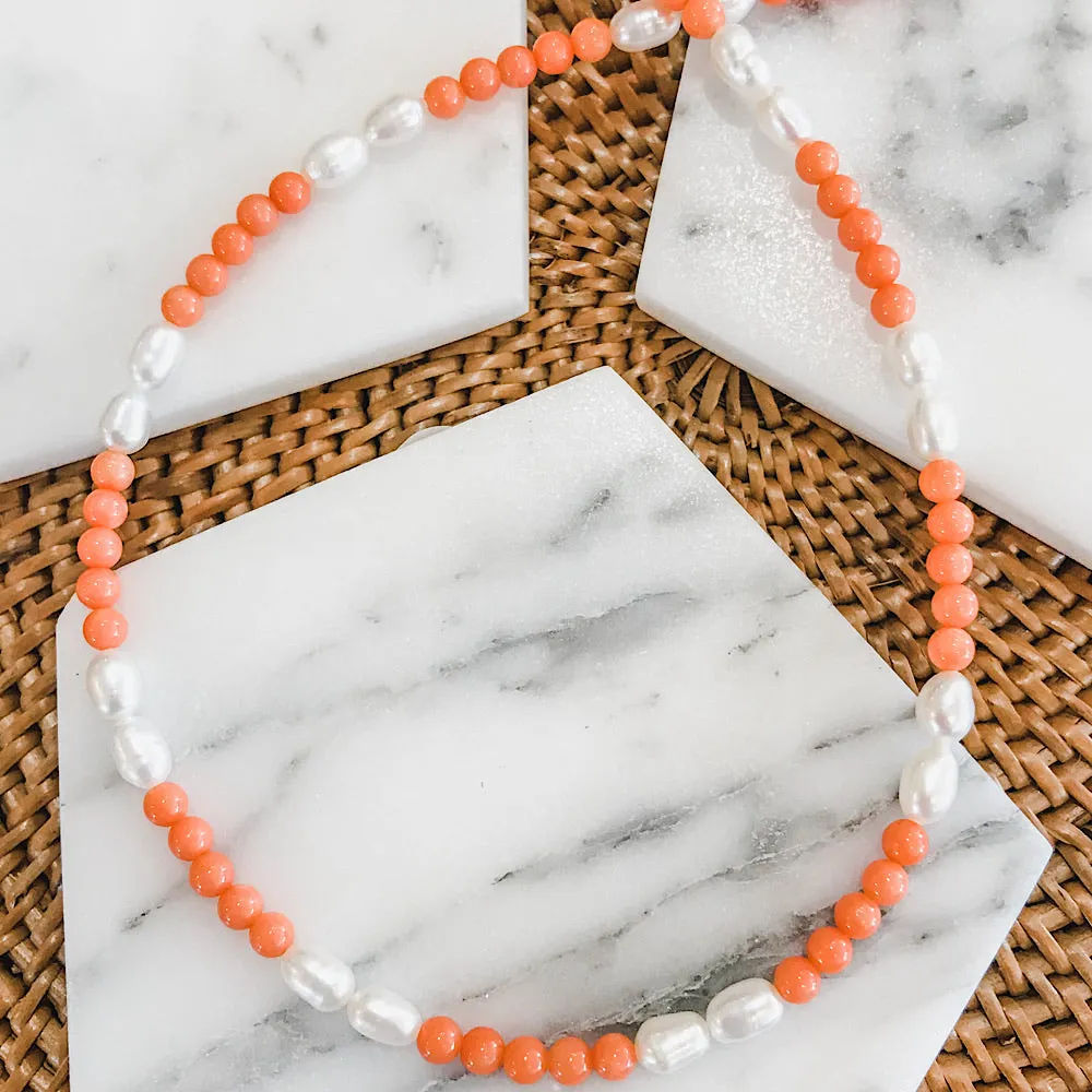 Coral & Freshwater Pearl Necklace