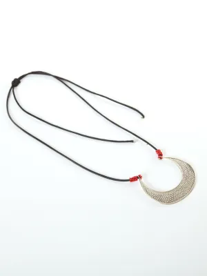Coral Silver  Gambiered Guangdong Habotai Silk Deco Necklace
