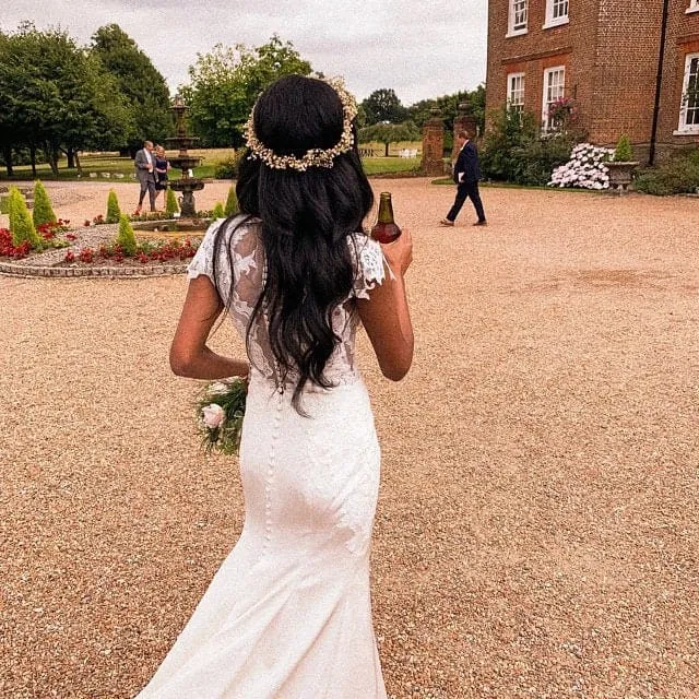 Cream Baby's Breath flower crown, Baby's Breath Real Dried Flower Crown, Wedding Crown, Rustic Wreath,dried Gypsophila boho crown