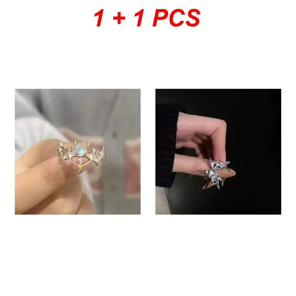Creative Moonstone Inlay Rings New Style Light Luxury Niche Women Opening Adjustable Ring For Couples Friends Gifts