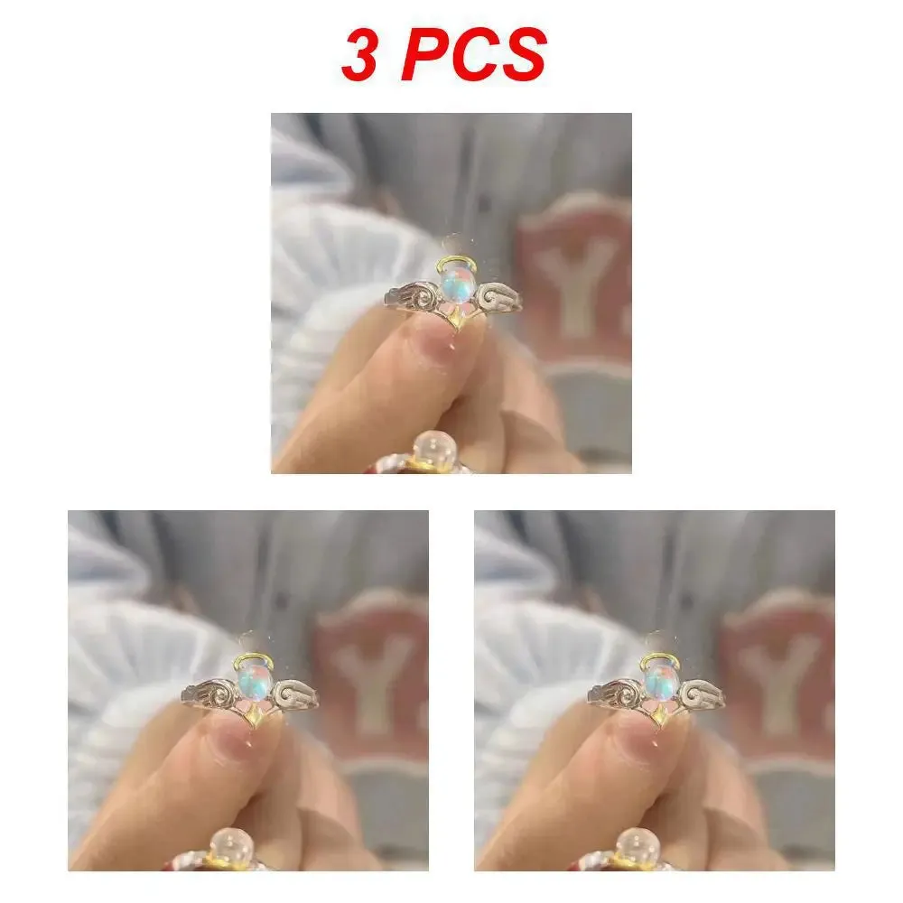 Creative Moonstone Inlay Rings New Style Light Luxury Niche Women Opening Adjustable Ring For Couples Friends Gifts