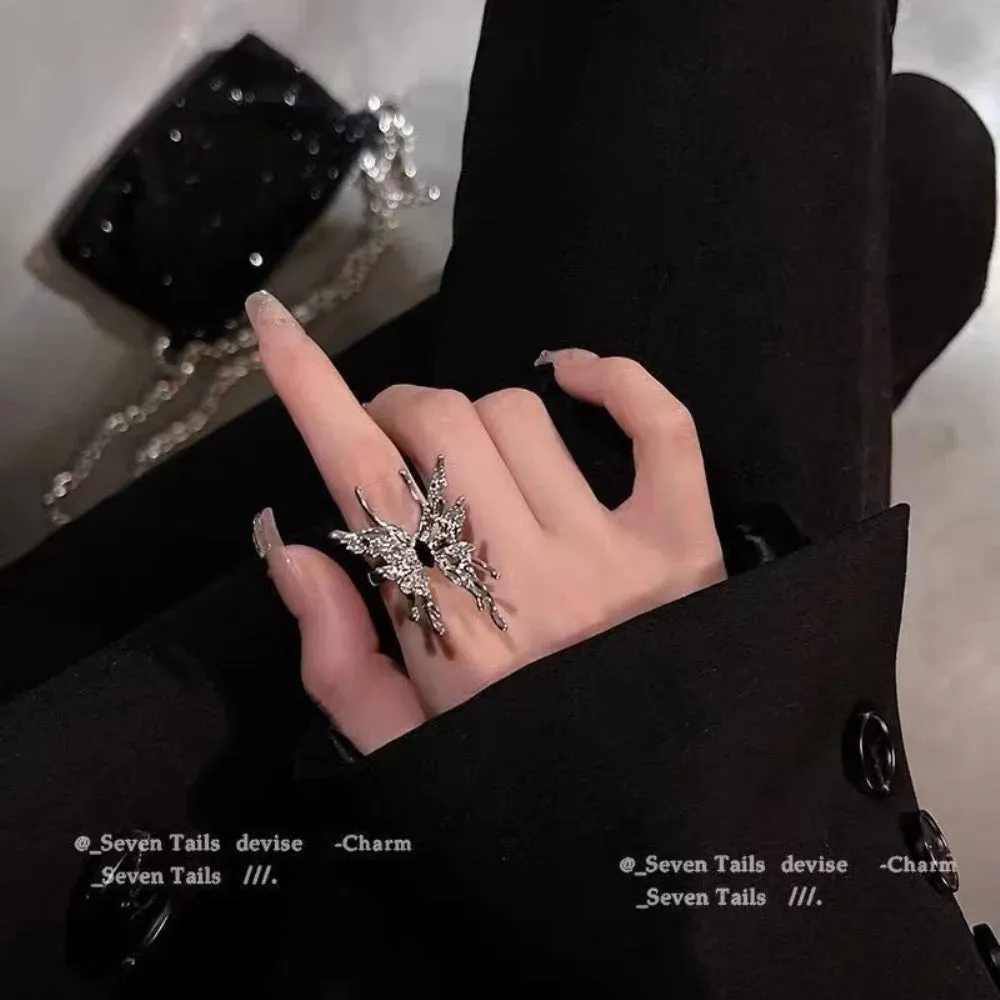 Creative Moonstone Inlay Rings New Style Light Luxury Niche Women Opening Adjustable Ring For Couples Friends Gifts