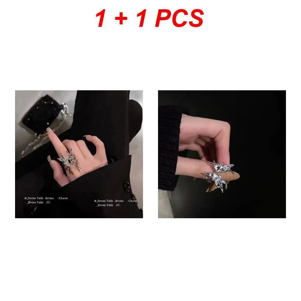Creative Moonstone Inlay Rings New Style Light Luxury Niche Women Opening Adjustable Ring For Couples Friends Gifts