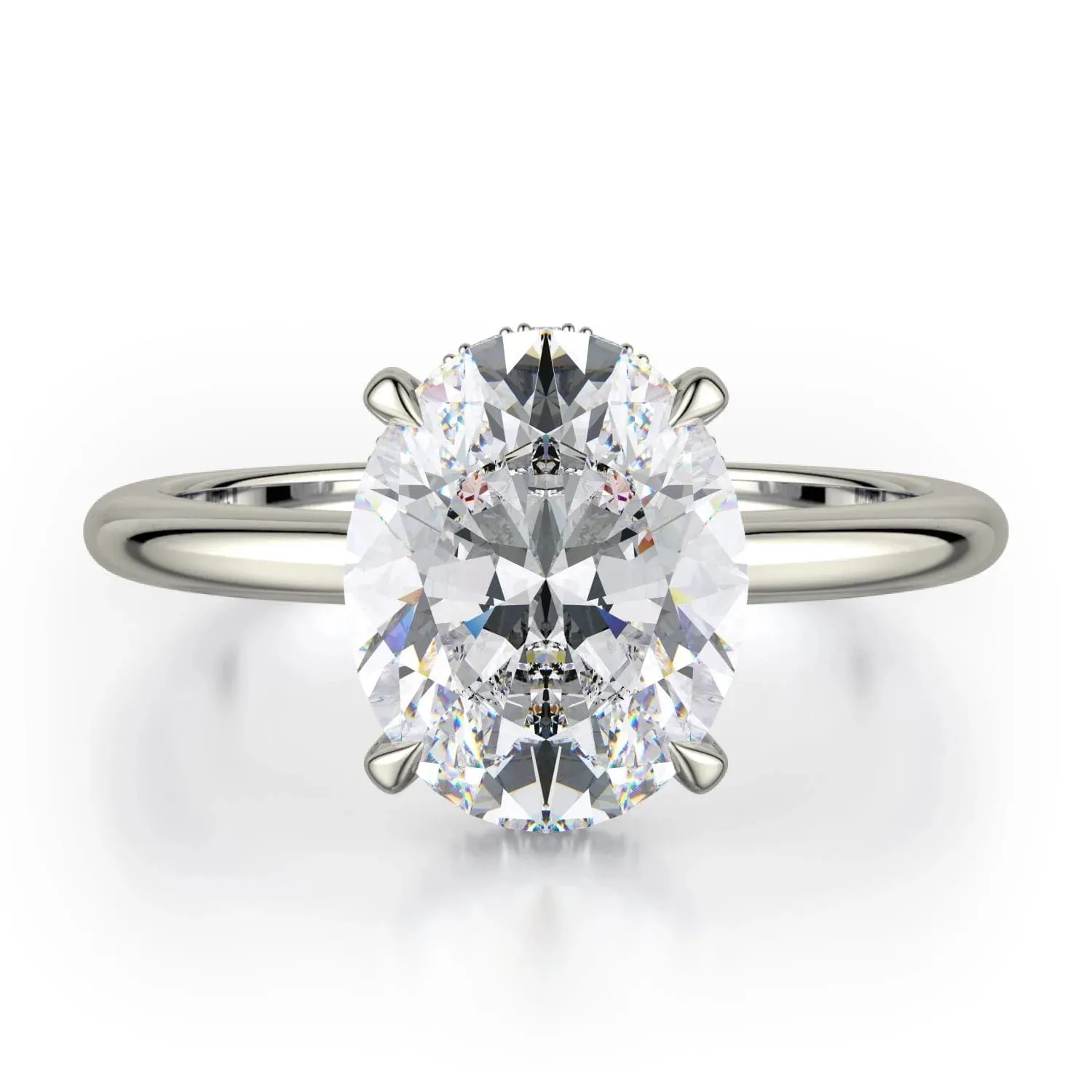 CROWN R750-3 Oval-Cut Diamond Solitaire