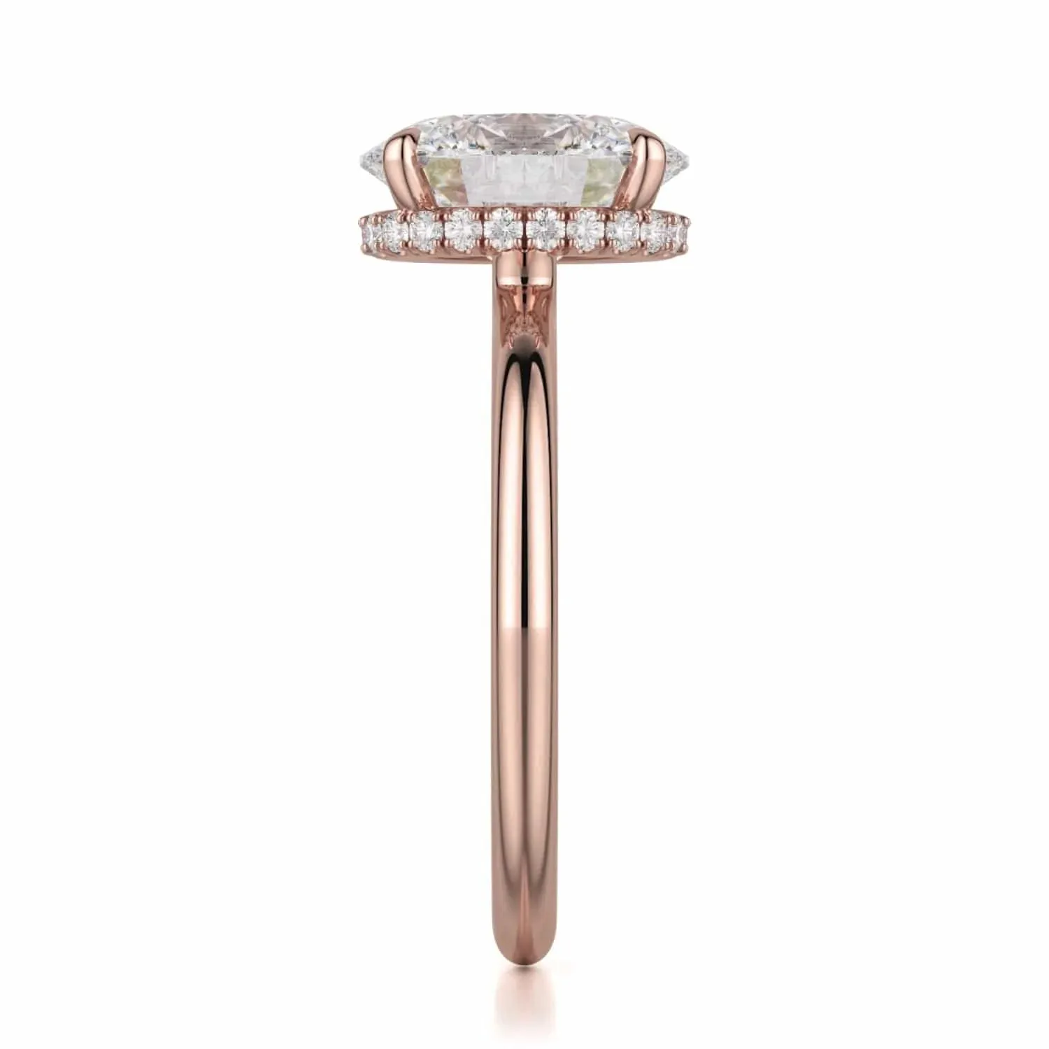 CROWN R750-3 Oval-Cut Diamond Solitaire
