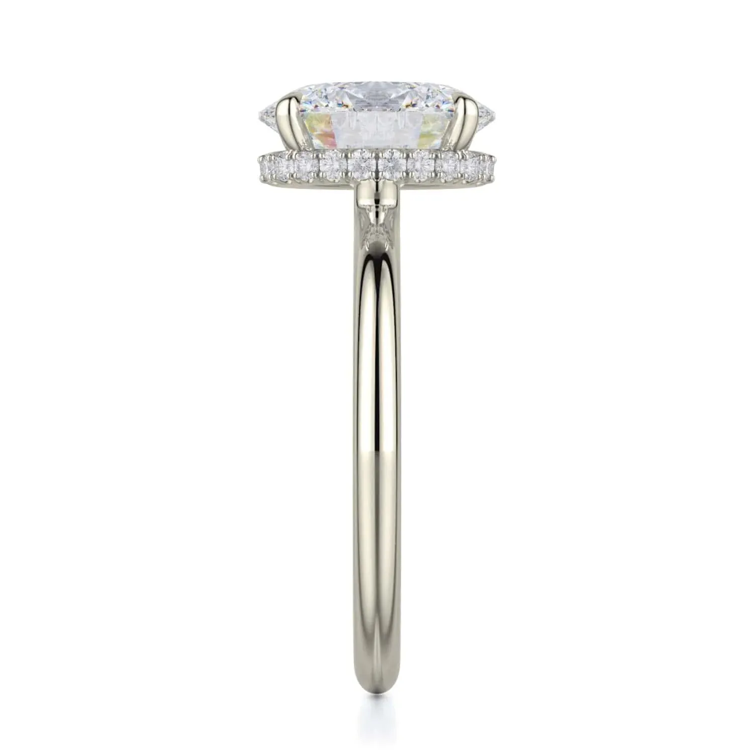 CROWN R750-3 Oval-Cut Diamond Solitaire