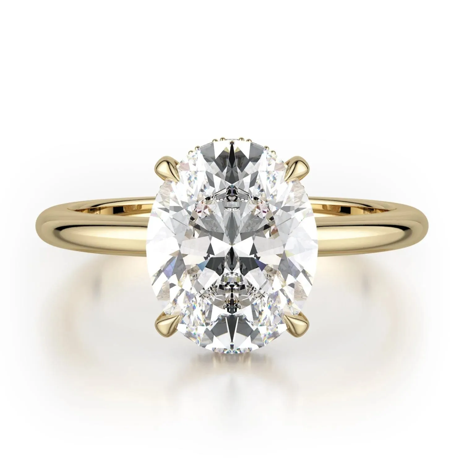 CROWN R750-3 Oval-Cut Diamond Solitaire