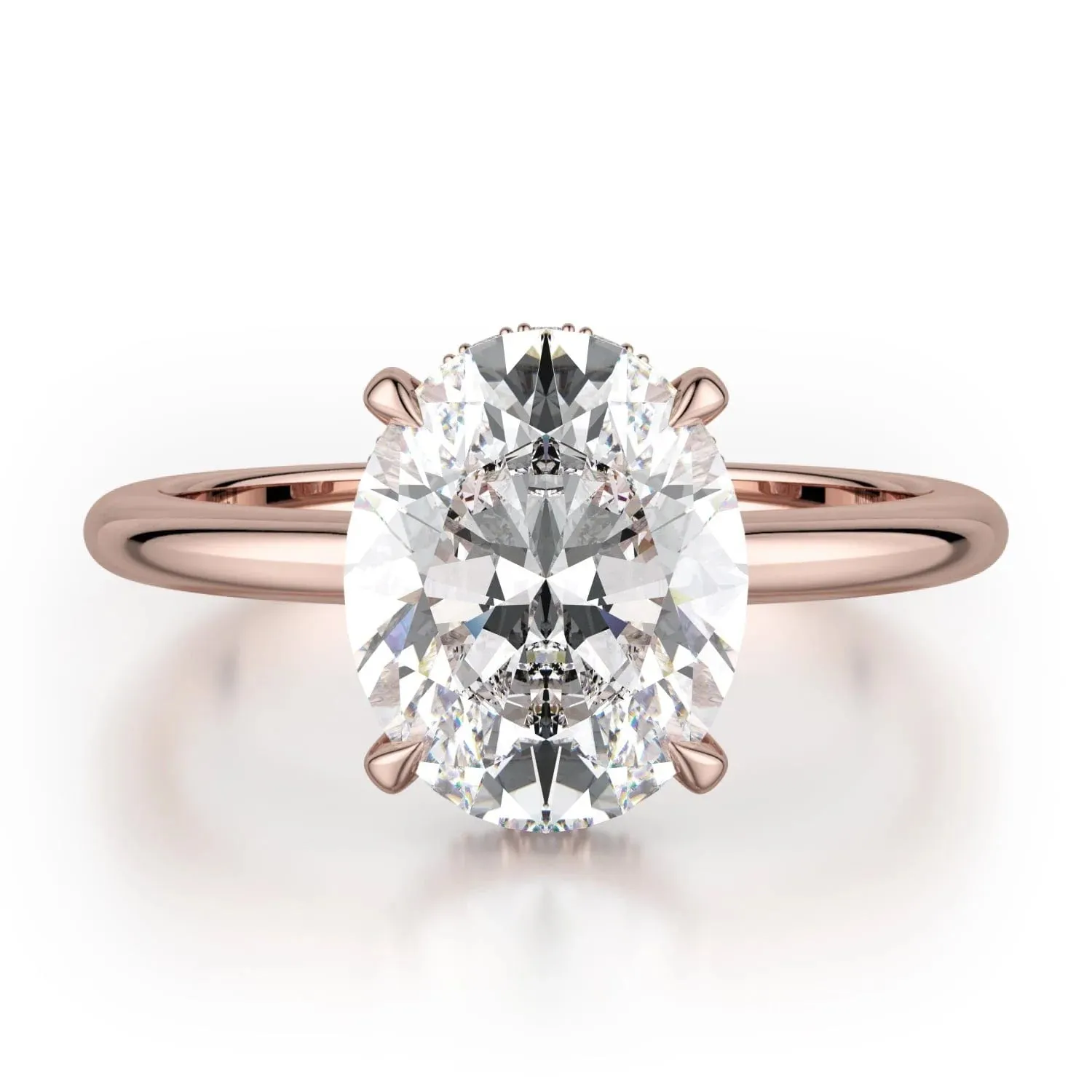 CROWN R750-3 Oval-Cut Diamond Solitaire
