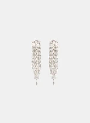 Crystal Half-Moon Cascade Earrings