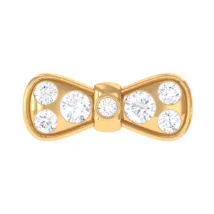 Cute Moissanite Gold Bow Cartilage Earring
