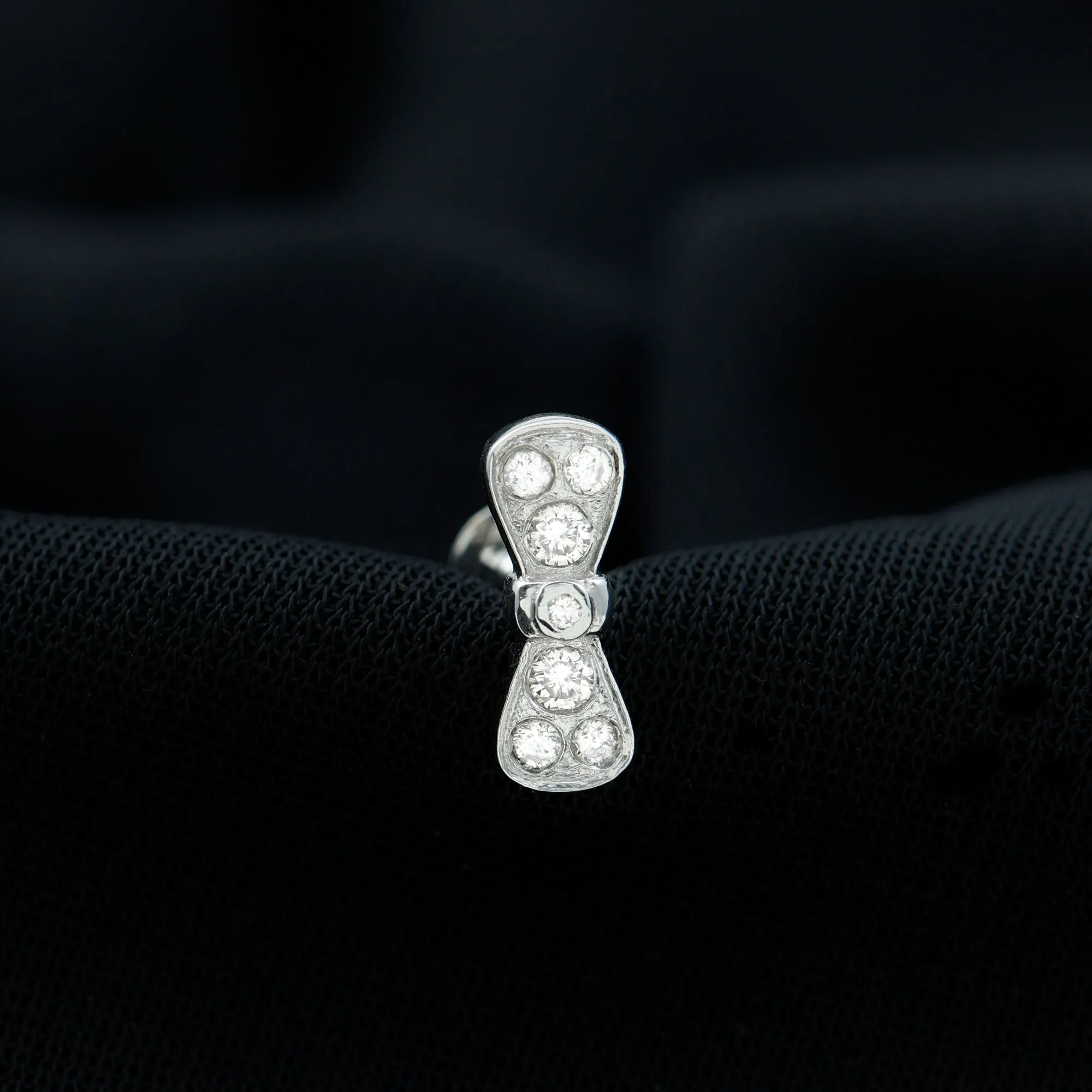 Cute Moissanite Gold Bow Cartilage Earring
