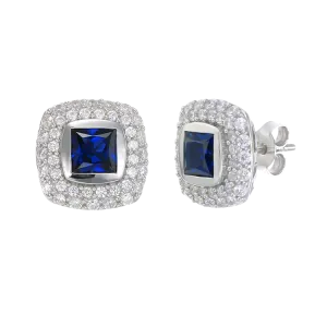 Deco Inspired Sapphire Earrings