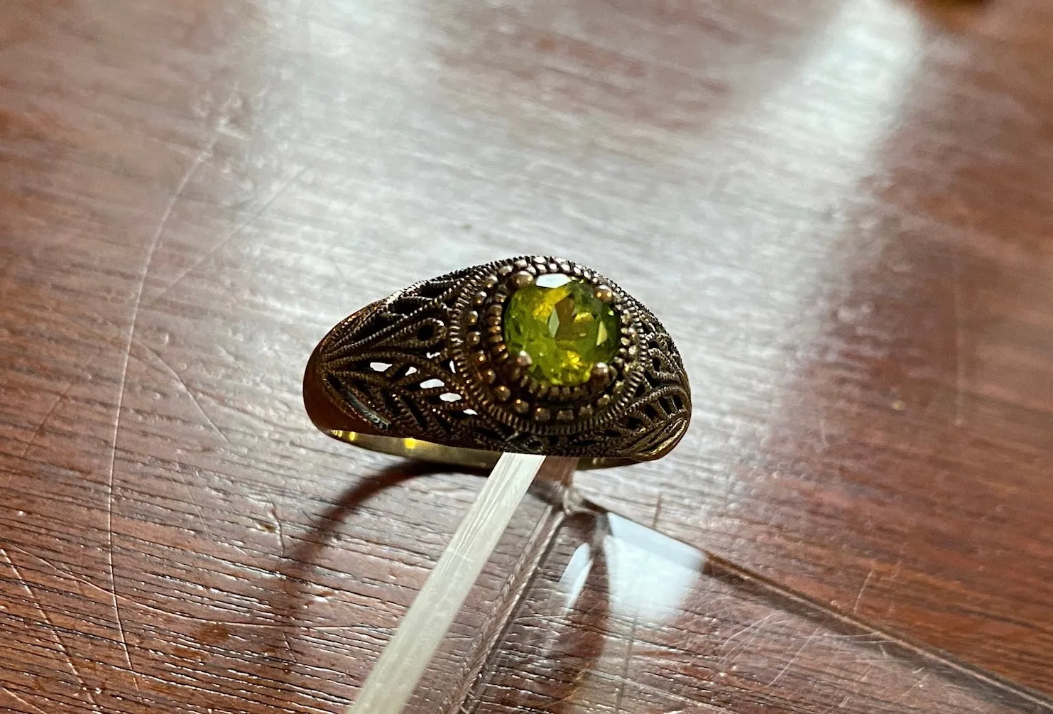 Designer CNA Sterling Silver 925 Peridot Sterling Silver 925 Ring