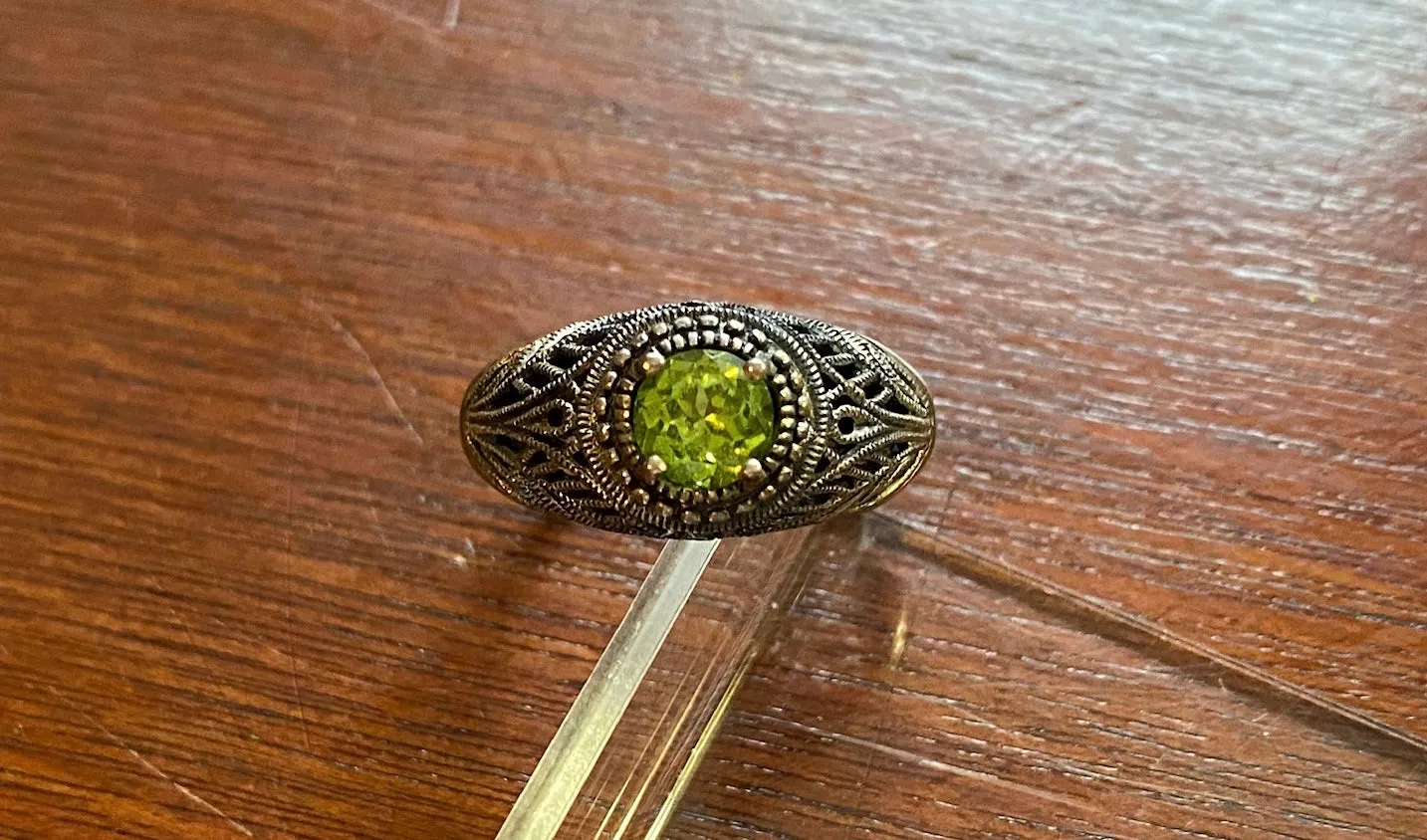 Designer CNA Sterling Silver 925 Peridot Sterling Silver 925 Ring