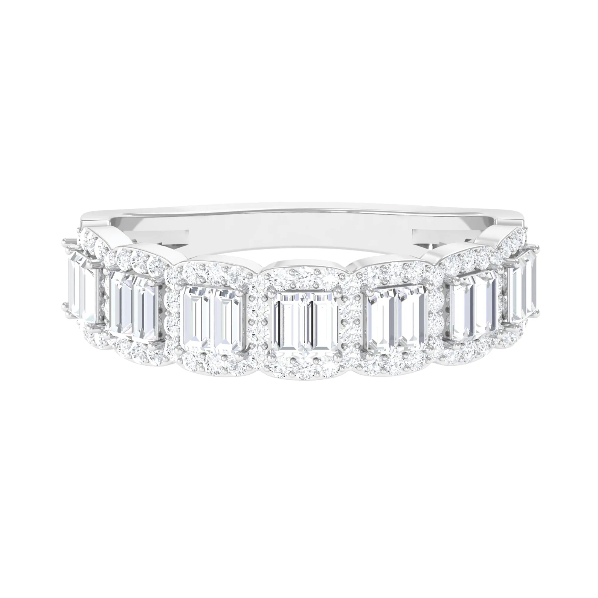 Designer Cubic Zirconia Semi Eternity Band Ring