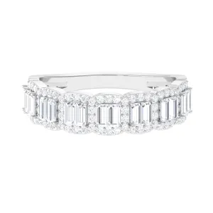 Designer Cubic Zirconia Semi Eternity Band Ring