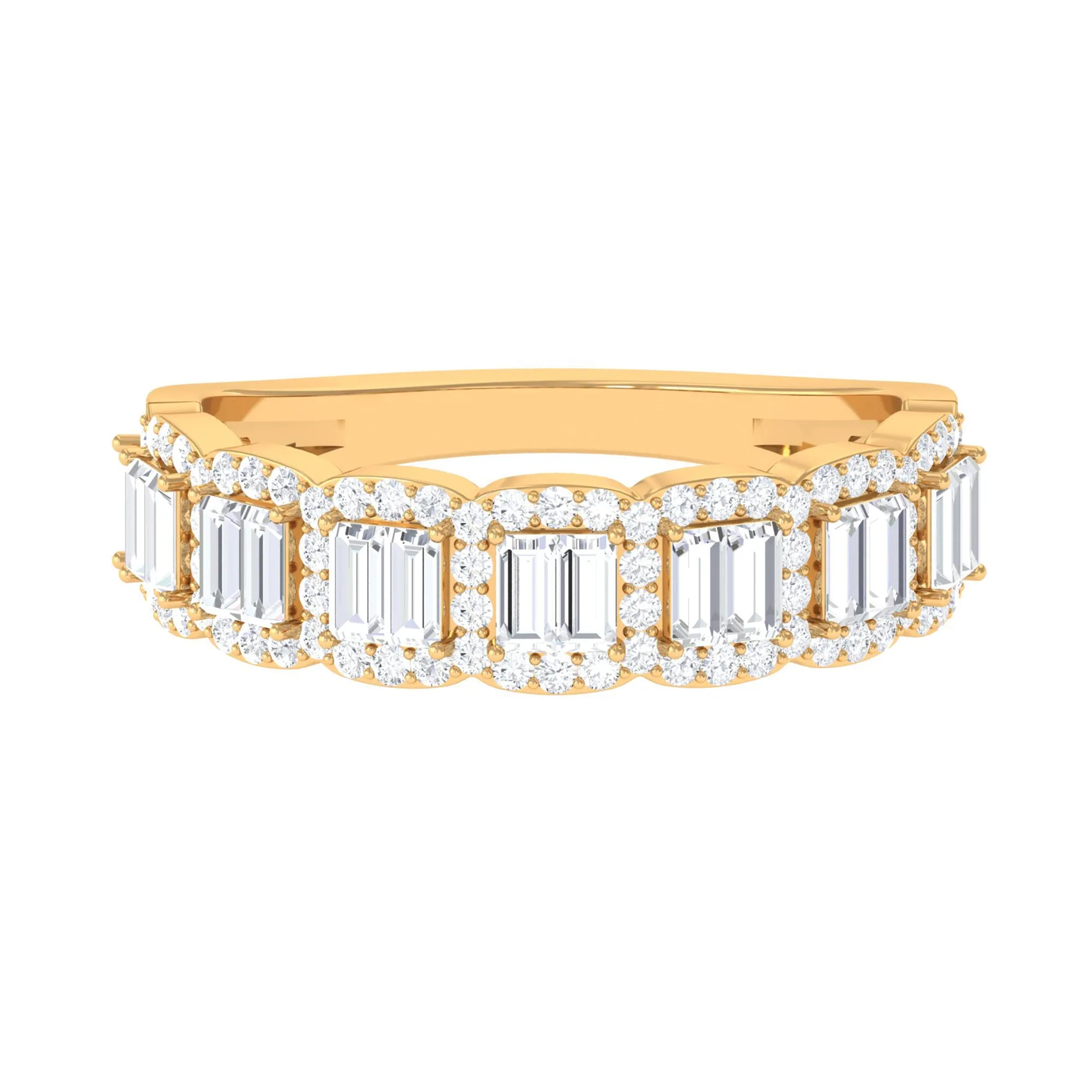 Designer Cubic Zirconia Semi Eternity Band Ring