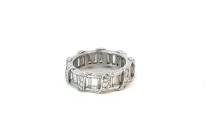 Diamond Baguette Twist Eternity Band Ring