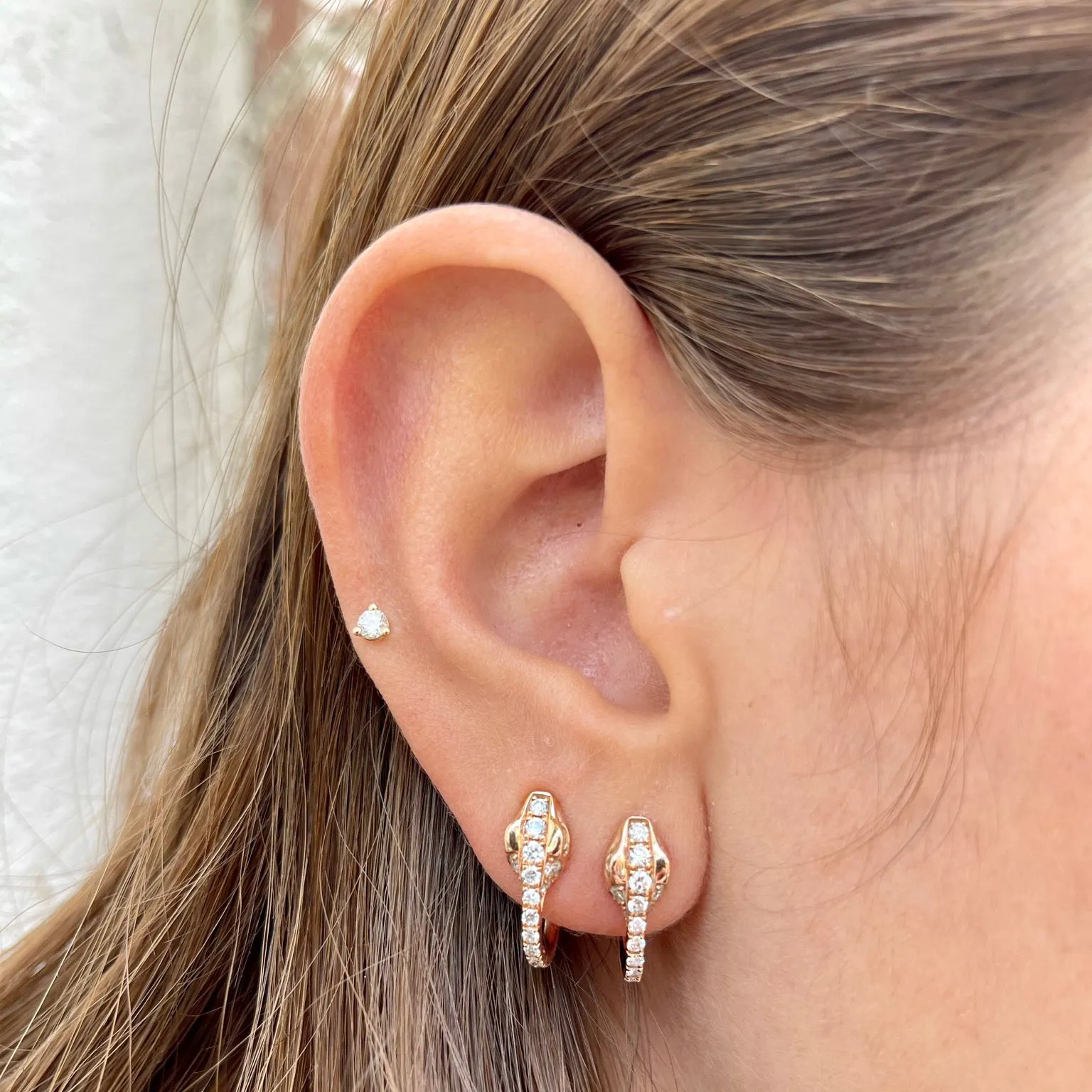 Diamond Snake Earrings