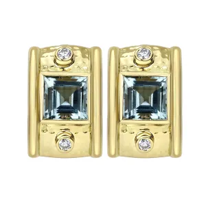 Earrings - Aquamarine And Diamond