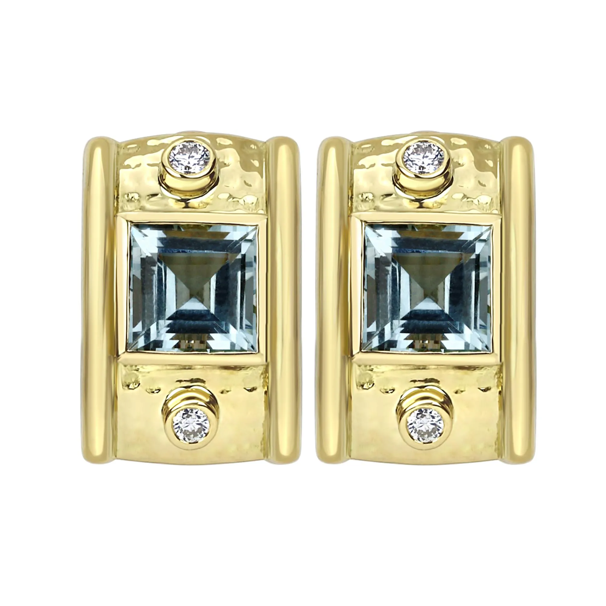 Earrings - Aquamarine And Diamond