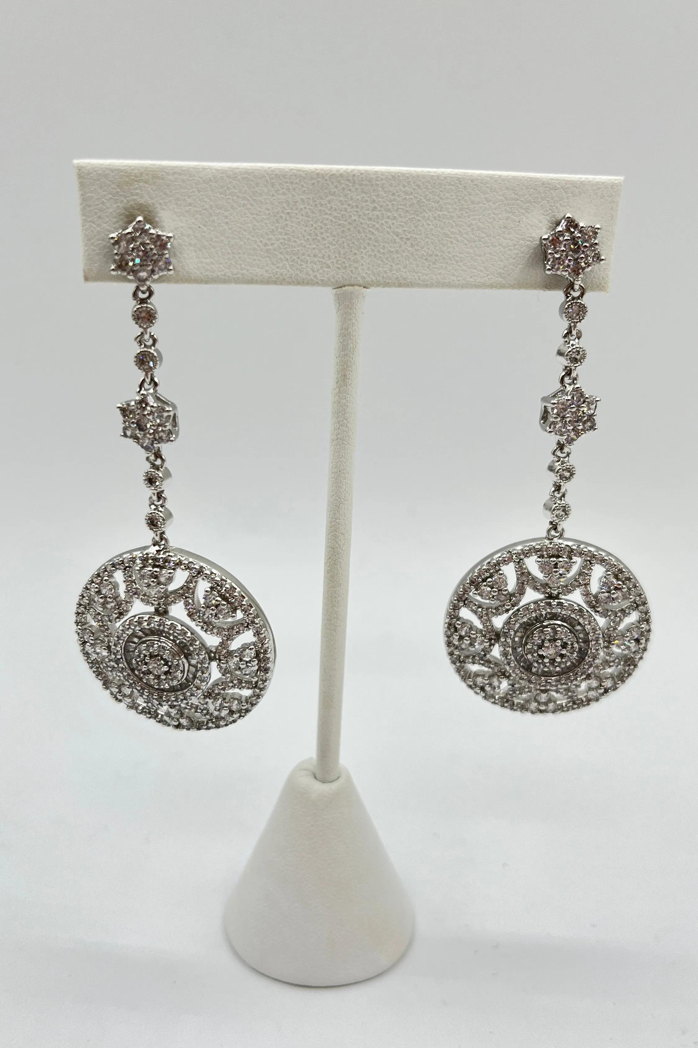 Elen Henderson Crystal Disc Chandelier Earrings