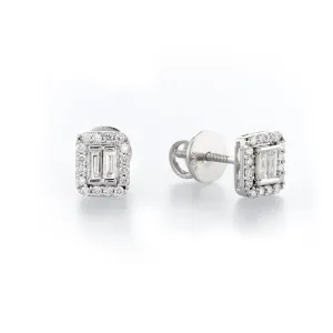 Emerald Baguette Studs