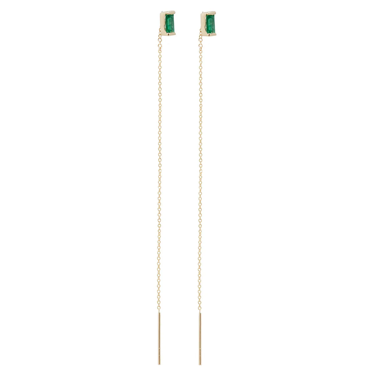 Emerald baguette threaders