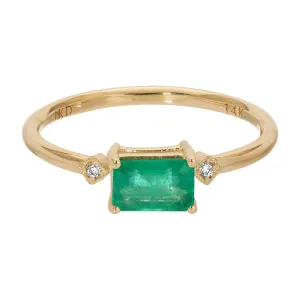 Emerald Cut Emerald Square Deco Ring (ready to ship option)*