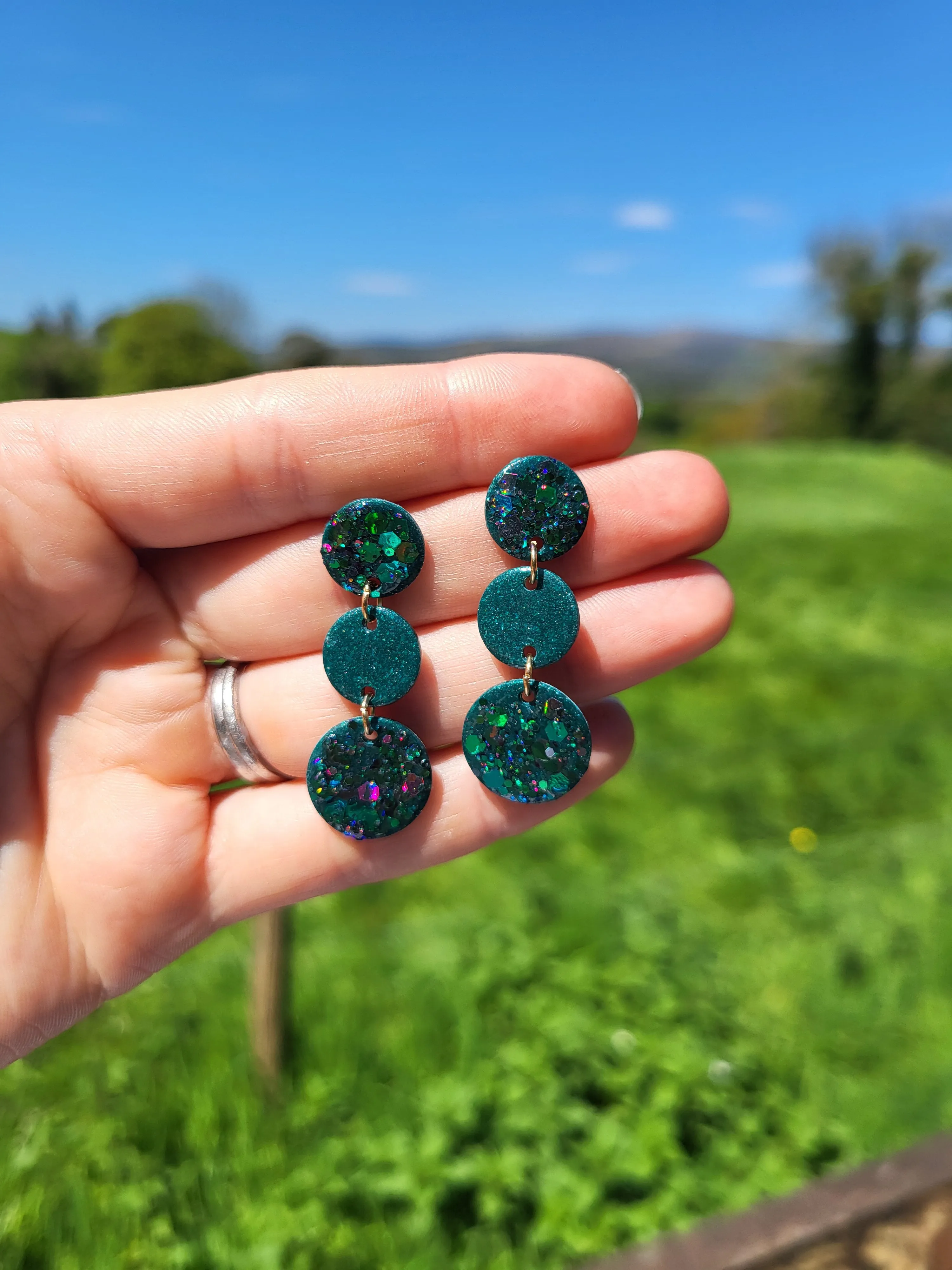 Emerald drop earrings