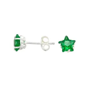 Emerald Star Shape Earrings