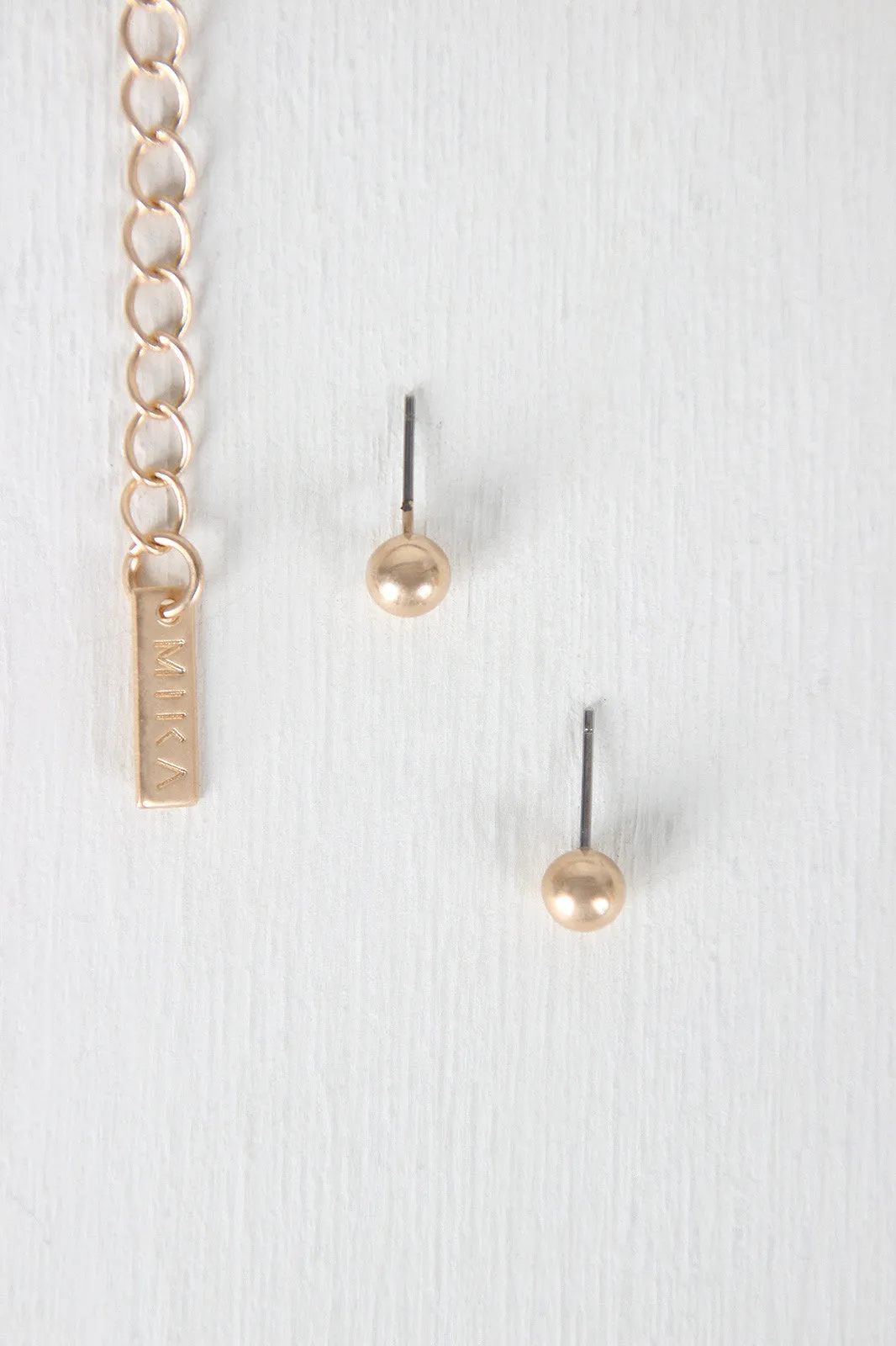Empty Space Double Layer Choker Necklace Set