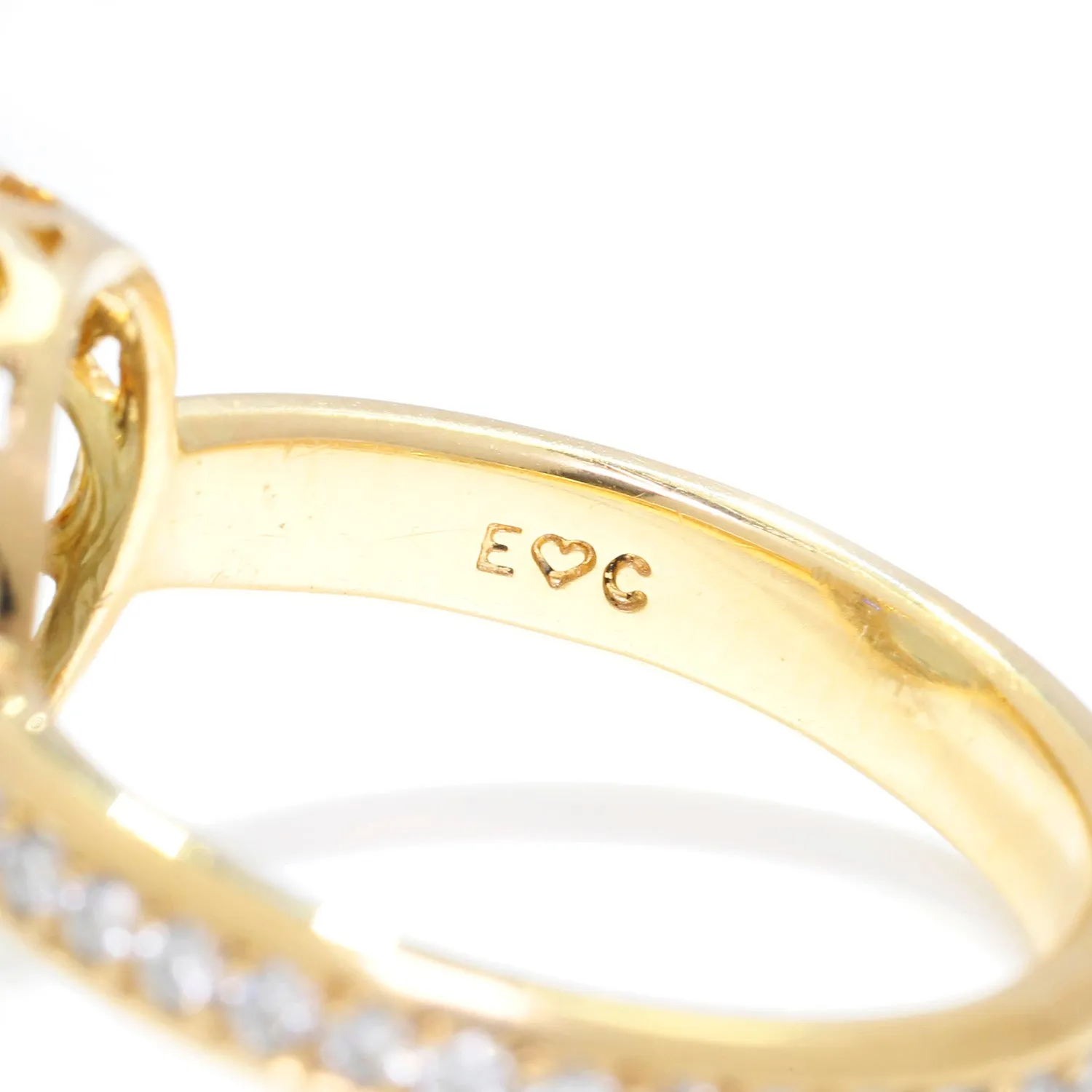 Erica Courtney Aquamarine Halo Eternity Ring with Diamonds 18K