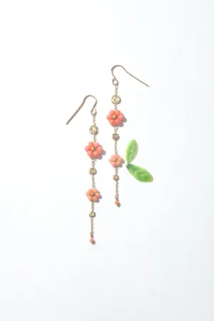 Flower garden Coral earrings - Long