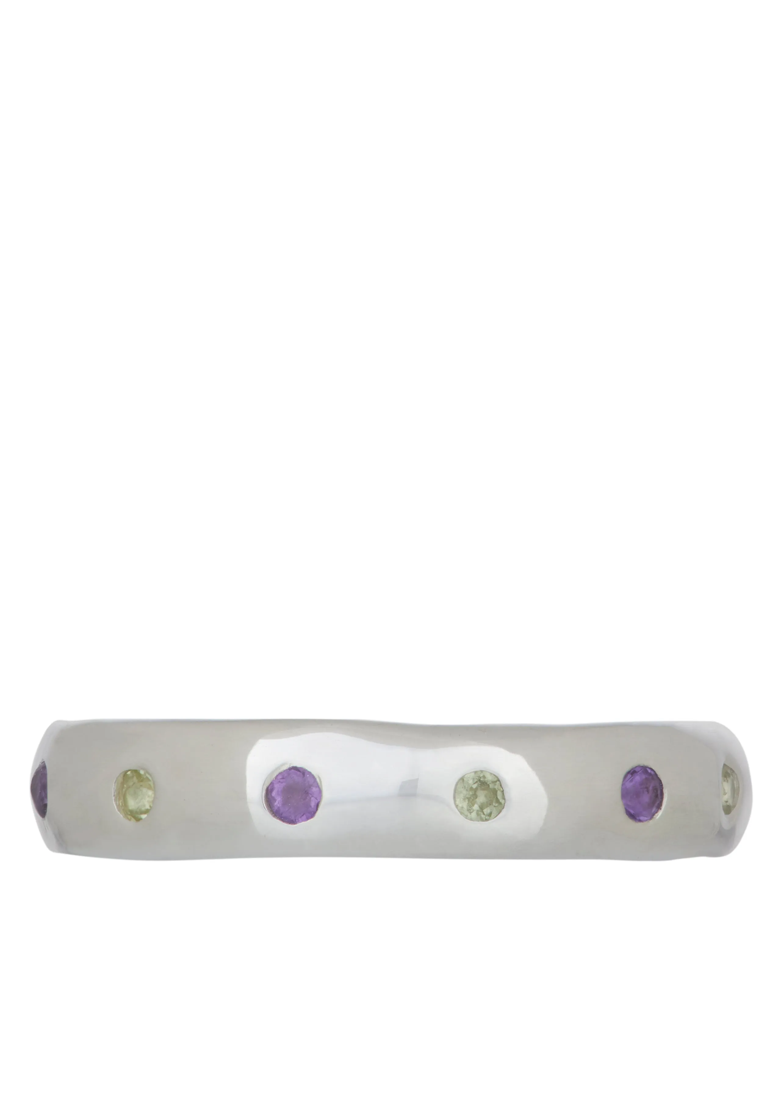 Fortuna Ring in Sterling Silver - Amethyst & Peridot