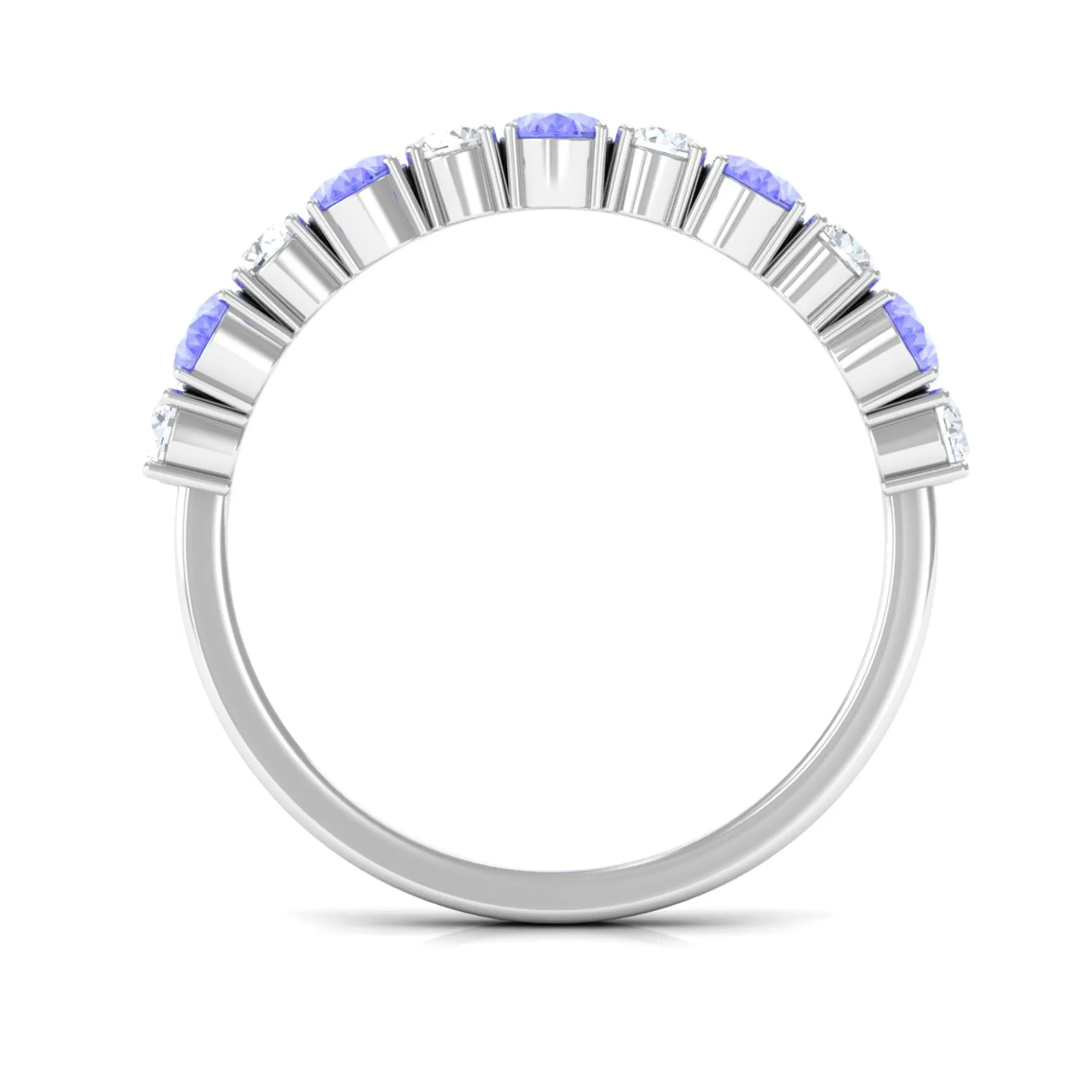 Genuine Tanzanite Stackable Half Eternity Ring