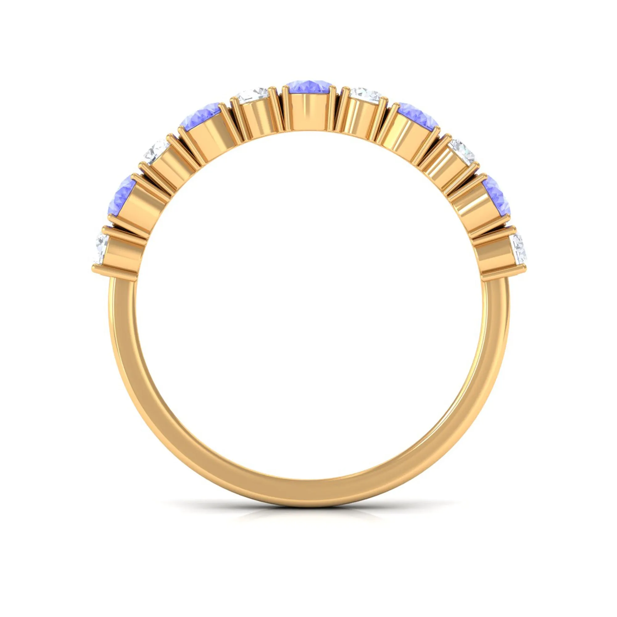 Genuine Tanzanite Stackable Half Eternity Ring