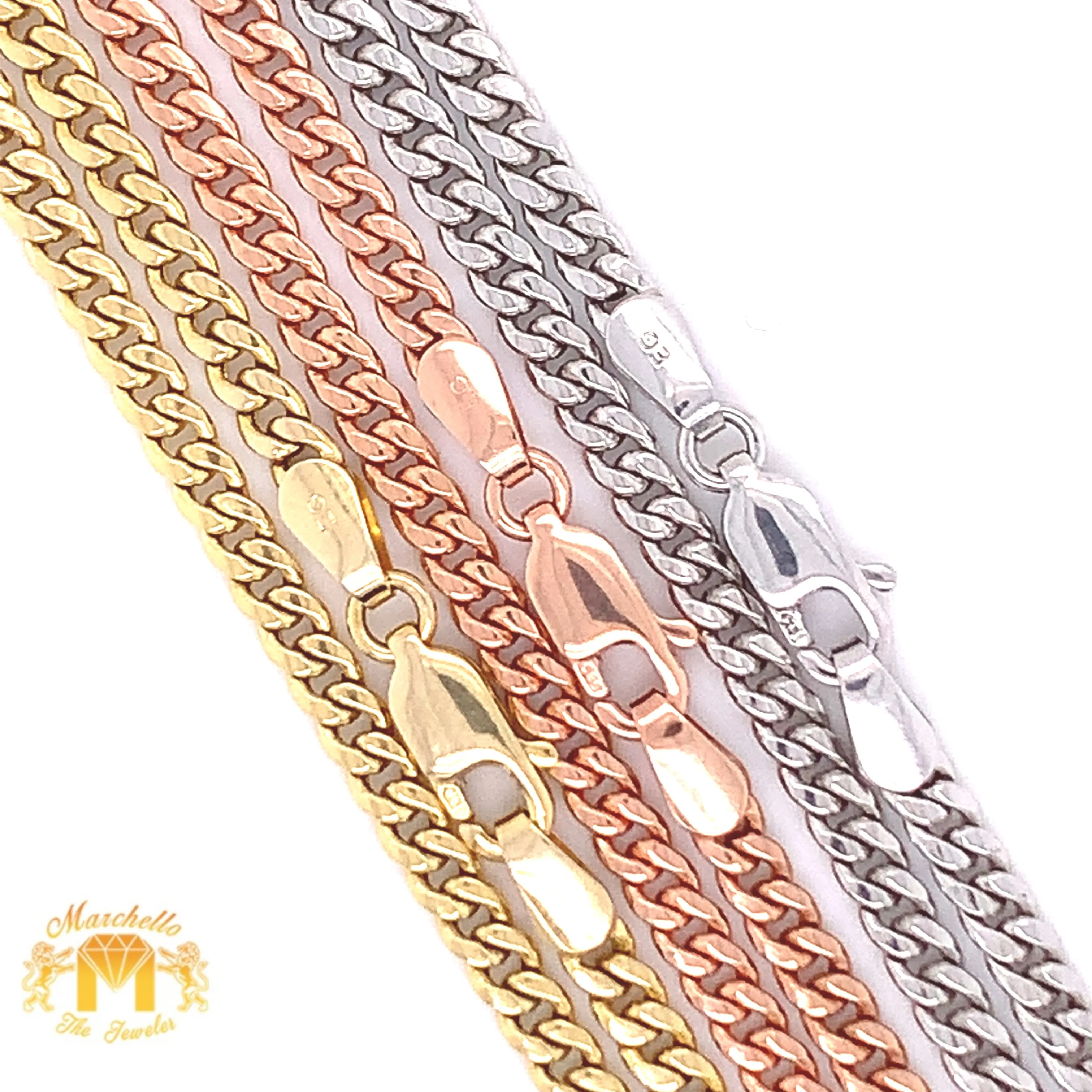 Gold and Diamond Royal Hamsa Pendant and Cuban Link Chain Set
