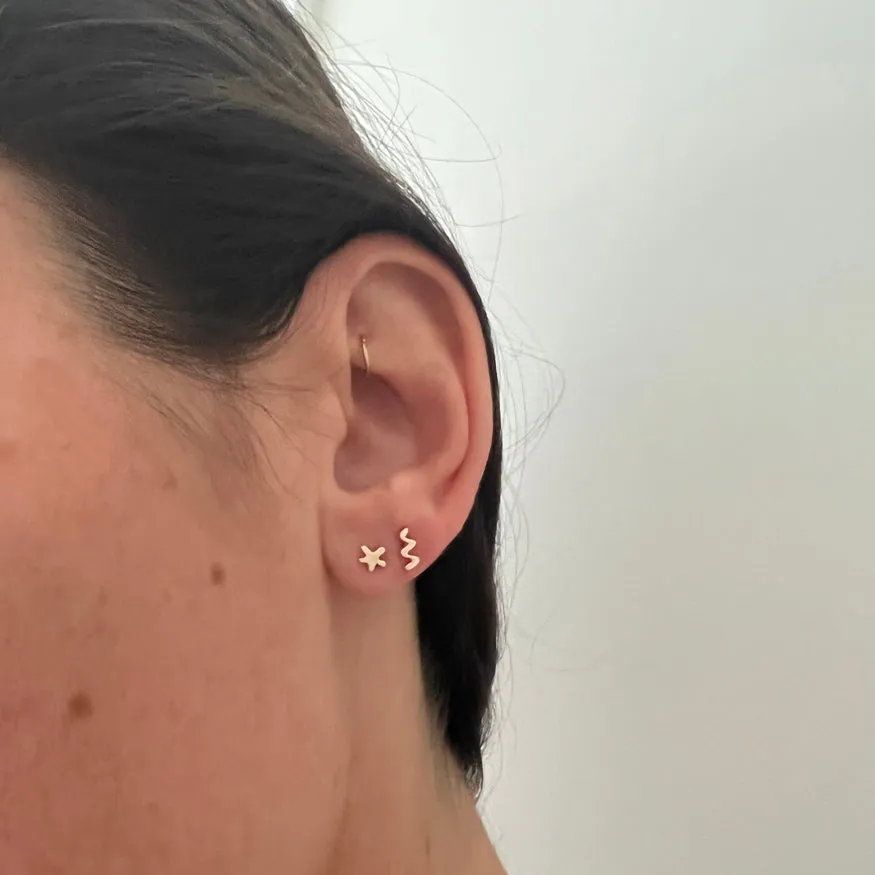 Gold Doodle Stud Earrings