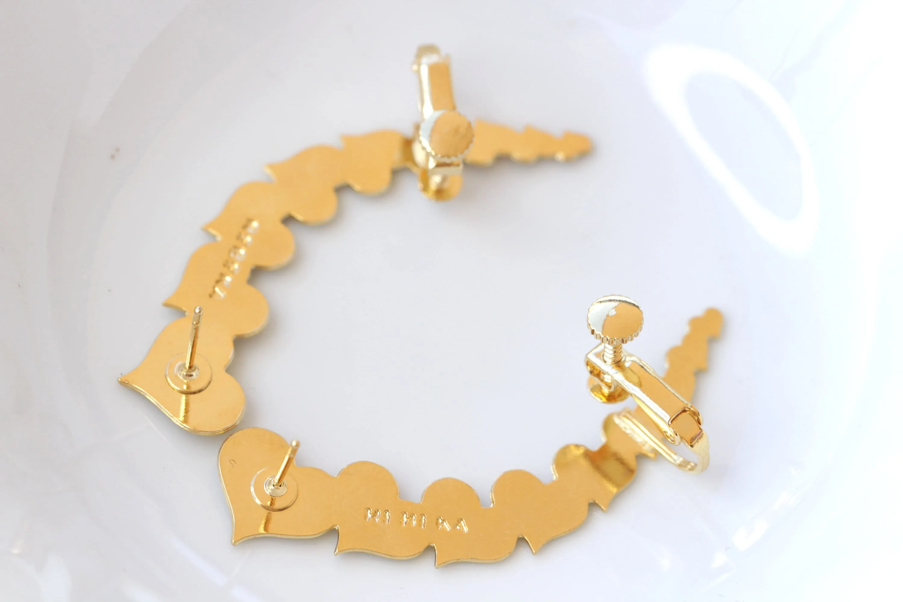 Gold Heart EAR CLIMBER EARRINGS