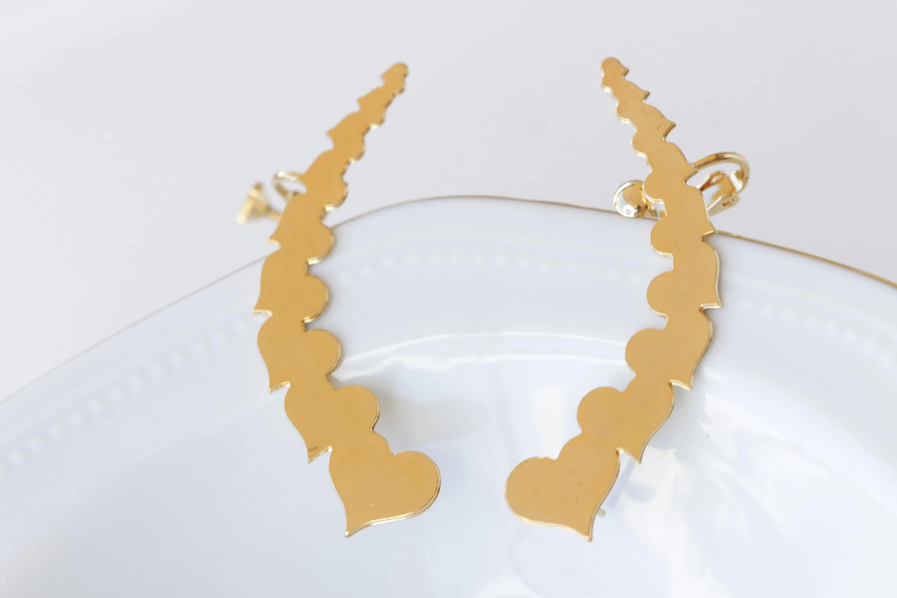 Gold Heart EAR CLIMBER EARRINGS
