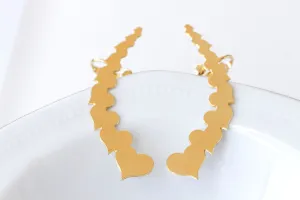 Gold Heart EAR CLIMBER EARRINGS